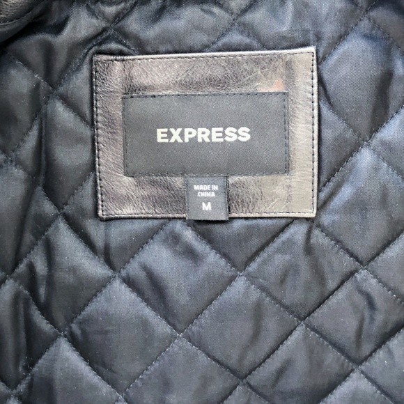 Express Black Leather Motorcycle Jacket - Picture 7 of 8